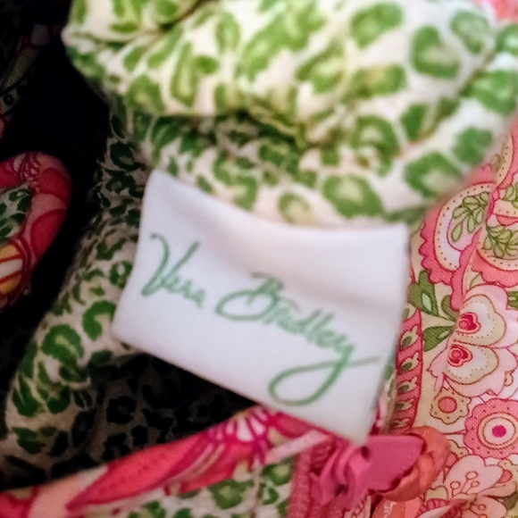 Vera Bradley (hipster) Bag, 14"x 9.75" Washable, Lightweight, Pink/Orange - Picture 4 of 4